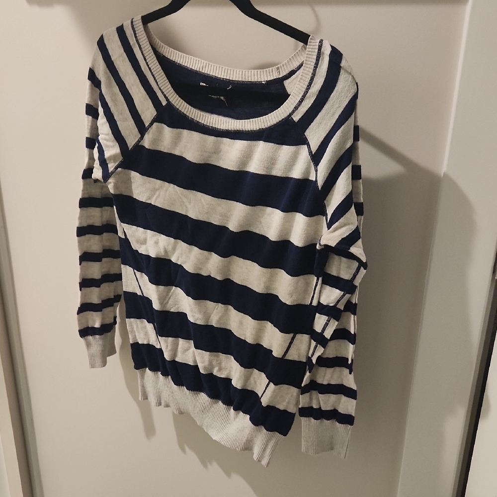 SO Blue and White Striped Hoodie Relaxed Fit